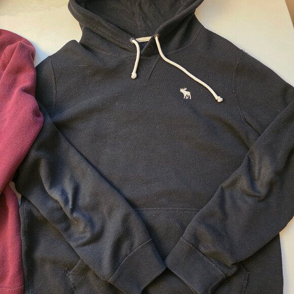Abercrombie & Fitch Men's Small DarkNavy Pullover Hoodie Burgundy Zip Up Hoodie - Picture 2 of 16